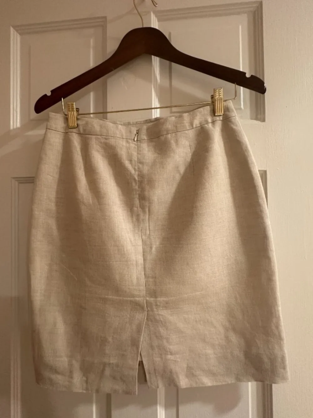 J Crew 100% Linen Beige Skirt, Size 4